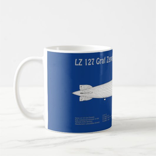 LZ 127 Graf Zeppelin - Luftschiff Blueprint Plans Kaffeetasse (Links)