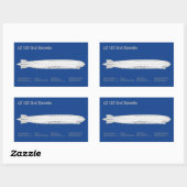 LZ 127 Graf Zeppelin - Luftschiff Blueprint Plans  Rechteckiger Aufkleber (Blatt)