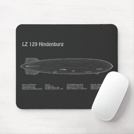 LZ 129 Hindenburg - Flugplan PD Mousepad (Mit Mouse)
