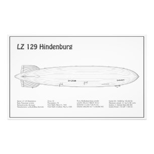 LZ 129 Hindenburg - Luftschiff Blueprint Plans BD Fotodruck