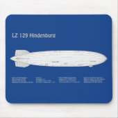LZ 129 Hindenburg - Luftschifffahrtspläne ABD Mousepad (Vorne)
