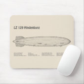 LZ 129 Hindenburg - Luftschifffahrtspläne SD Mousepad (Mit Mouse)
