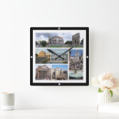 LZO006 ROM, Mosaik, Latium, Italien, Quadratische Wanduhr (Zuhause)