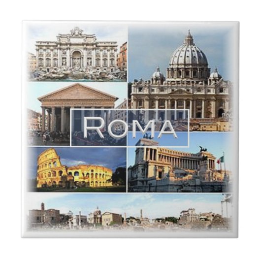 LZO010-Mosaik von ROM, Latium, Italien, Fliese (Vorderseite)