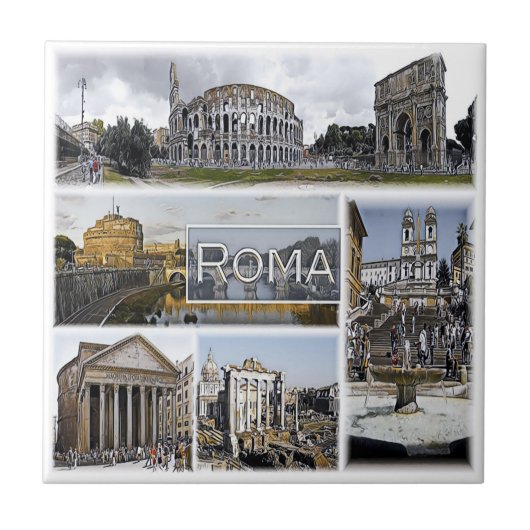 LZO012 ROM, Kolosseum, Pantheon, Fliese (Vorderseite)