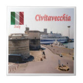 LZO014 CIVITAVECCHIA, Forte Michelangelo, Hafen, Fliese (Vorderseite)