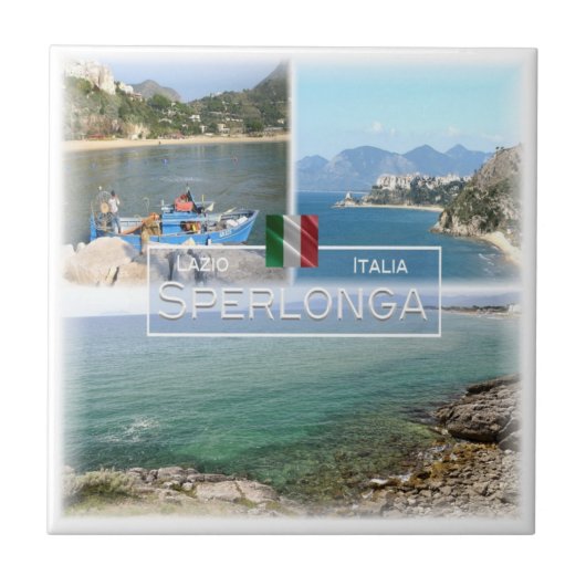 LZO017 SPERLONGA, Mosaik, Latium, Fliese (Vorderseite)