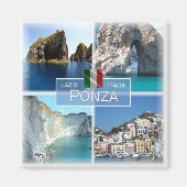 LZO018 PONZA - Mosaik - Latium - Italien - Kühlsch Magnet (Vorne)