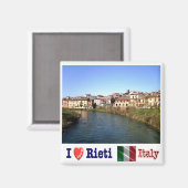 LZO036 RIETI I Liebe, Fluss Velino, Italien, Kühls Magnet (Vorderseite/Rückseite)
