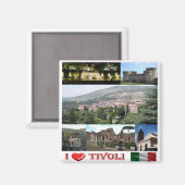LZO037 TIVOLI I Liebe, Latium, Italien, Kühlschran Magnet (Vorderseite/Rückseite)