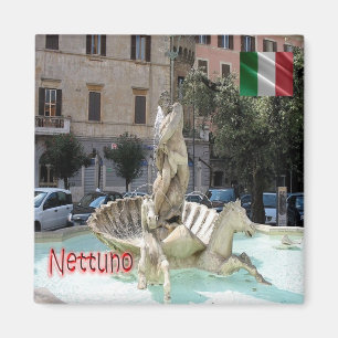 LZO043 NETTUNO, Brunnen, Italien, Kühlschrank Magnet