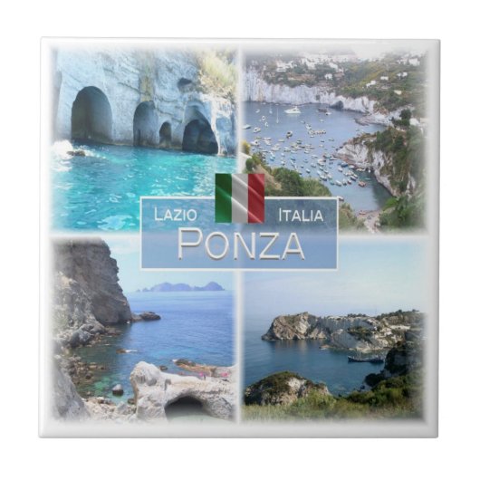 LZO044 PONZA, Latium, Fliese (Vorderseite)