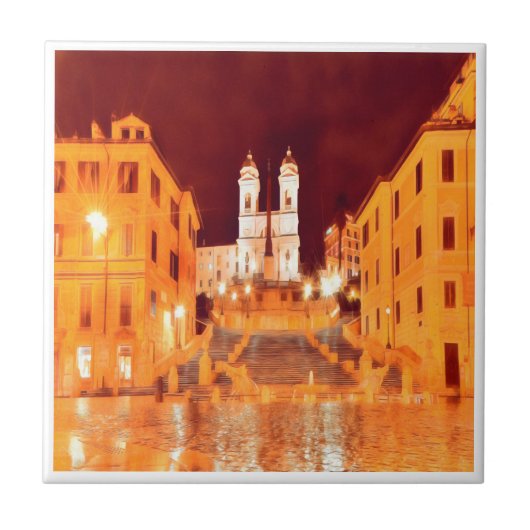 LZO051 PIAZZA DI SPAGNA, ROM by Night, Fliese (Vorderseite)