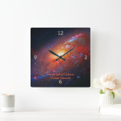 M106 Spiralgalaxie, Canes Venatici Quadratische Wanduhr (Zuhause)