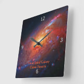 M106 Spiralgalaxie, Canes Venatici Quadratische Wanduhr (Winkel)