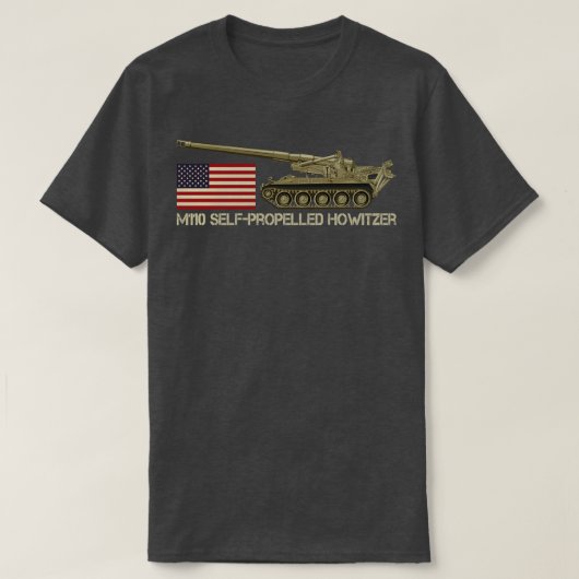 M110 Eigenantrieb Howitzer USA amerikanisches Flag T-Shirt (Design vorne)