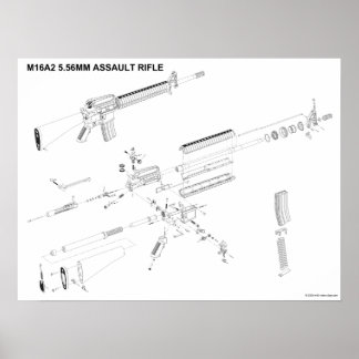 M16A2 5,56 mm Sturmgewehr-Poster Poster