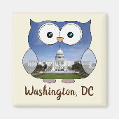 M190132 Chubby Owl | Washington DC i Souvenir Magnet (Vorne)