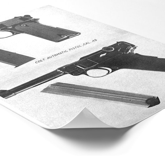 m1911 vs. Luger P08 Pistole Poster (Ecke)