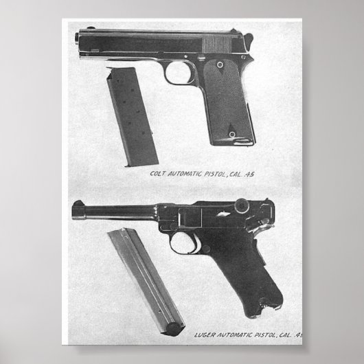 m1911 vs. Luger P08 Pistole Poster (Vorne)