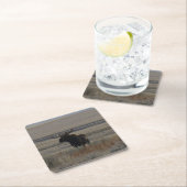 M1 Bull Elch Rechteckiger Pappuntersetzer (Vor Ort)