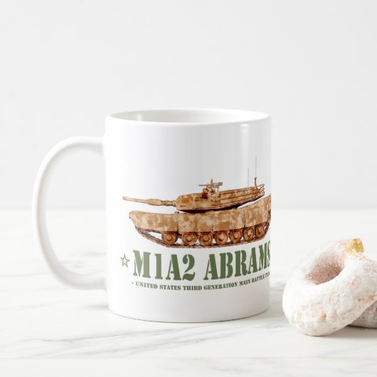 M1A2 Abrams US MBT Tank Desert Storm Veteran Kaffeetasse (Mit Donut)