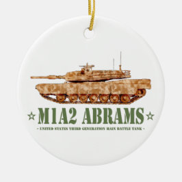 M1A2 Abrams US MBT Tank Desert Storm Veteran Keramik Ornament