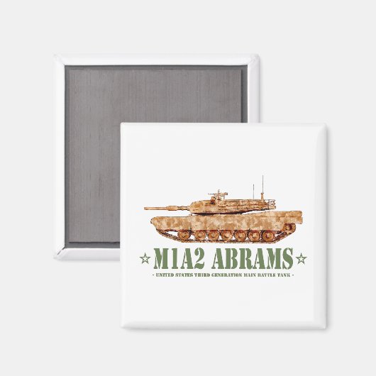 M1A2 Abrams US MBT Tank Desert Storm Veteran Magnet (Vorderseite/Rückseite)