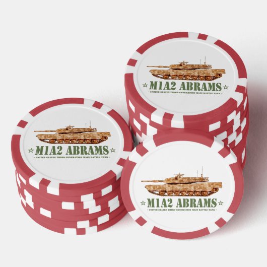 M1A2 Abrams US MBT Tank Desert Storm Veteran Pokerchips (Stapel)