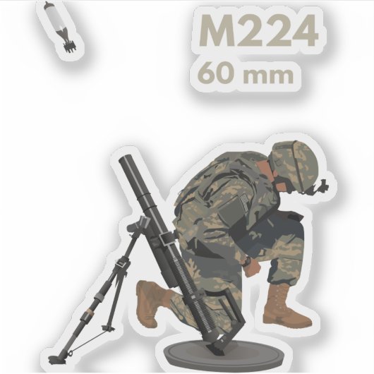 M224 Mortar mit Gunner Aufkleber (Vorderseite)