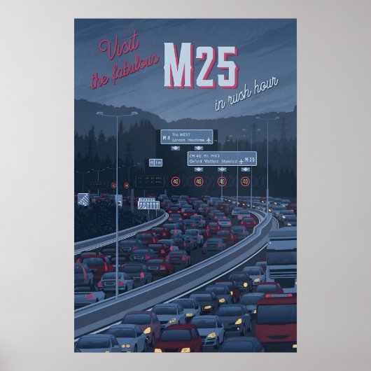M25 Autobahn Reiseplakat Poster (Vorne)