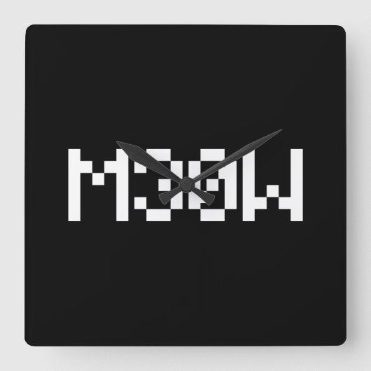 M30W [Leetspeak Animal Sounds] Quadratische Wanduhr (Vorderseite)