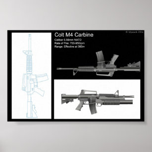 M4 Carbon Stat Sheet Poster