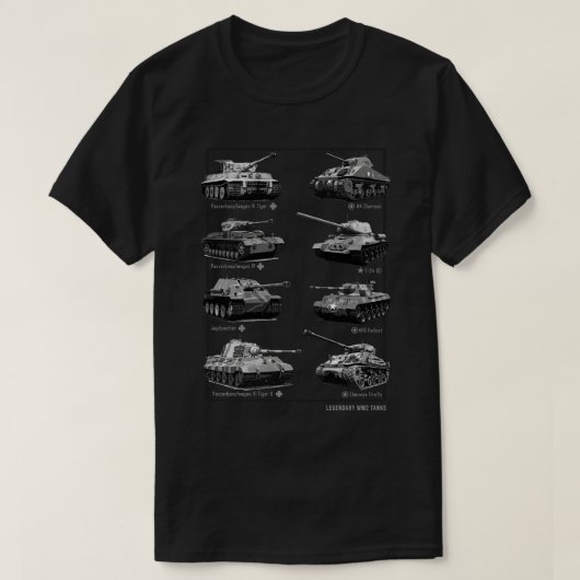 M4 Sherman T34 Tiger I Firefly Phanter T-Shirt (Design vorne)