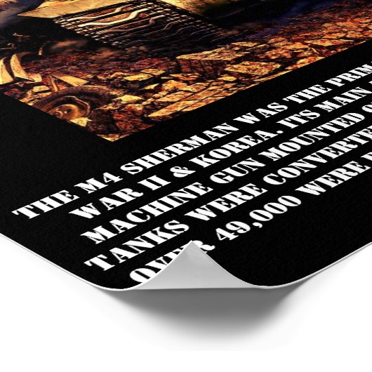 M4 Sherman Tank Print Poster (Ecke)