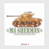 M4 Sherman Weltkrieg Zweiter Amerikanischer Mittel Aufkleber (Blatt)