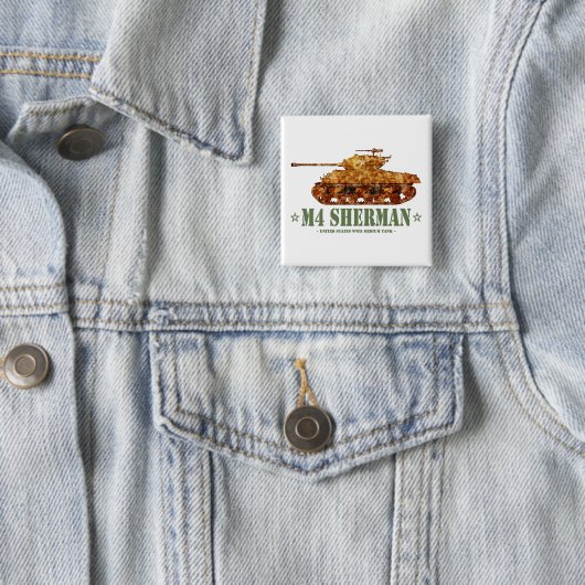 M4 Sherman Weltkrieg Zweiter Amerikanischer Mittel Button (Beispiel)