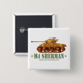 M4 Sherman Weltkrieg Zweiter Amerikanischer Mittel Button (Vorne & Hinten)