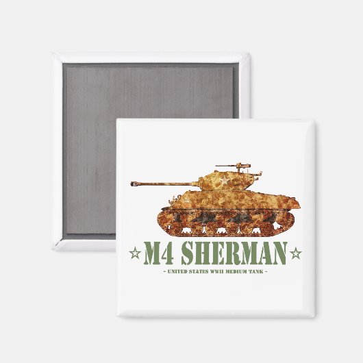 M4 Sherman Weltkrieg Zweiter Amerikanischer Mittel Magnet (Vorderseite/Rückseite)