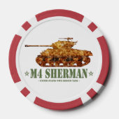 M4 Sherman Weltkrieg Zweiter Amerikanischer Mittel Pokerchips (Rückseite)
