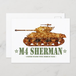 M4 Sherman Weltkrieg Zweiter Amerikanischer Mittel Postkarte