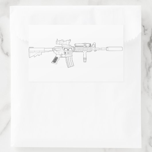 M4-SOPMOD-Aufkleber Rechteckiger Aufkleber (Tasche)