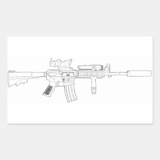 M4-SOPMOD-Aufkleber Rechteckiger Aufkleber