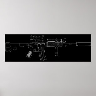 M4 SOPMOD Black Poster