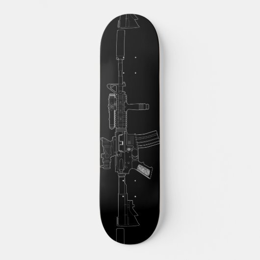 M4 SOPMOD Skateboard-Plattform-Schwarzes Skateboard (Vorderseite)