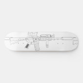 M4 SOPMOD Skateboard-Plattform-Weiß Skateboard (Horizontal)