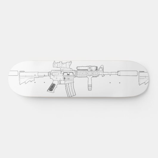 M4 SOPMOD Skateboard-Plattform-Weiß Skateboard (Horizontal)