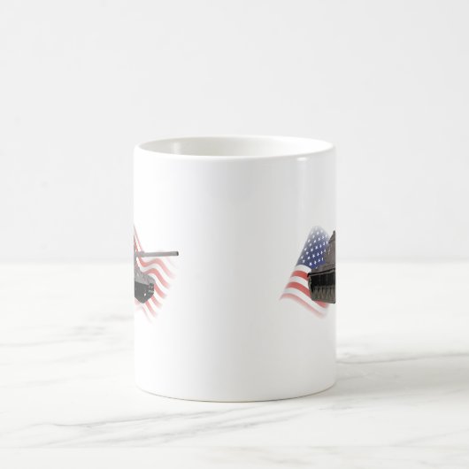 M60 American Battle Tank mit amerikanischer Flagge Kaffeetasse (Mittel)