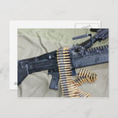M60 Maschinengewehr & Gürtel Postkarte (Vorne/Hinten)