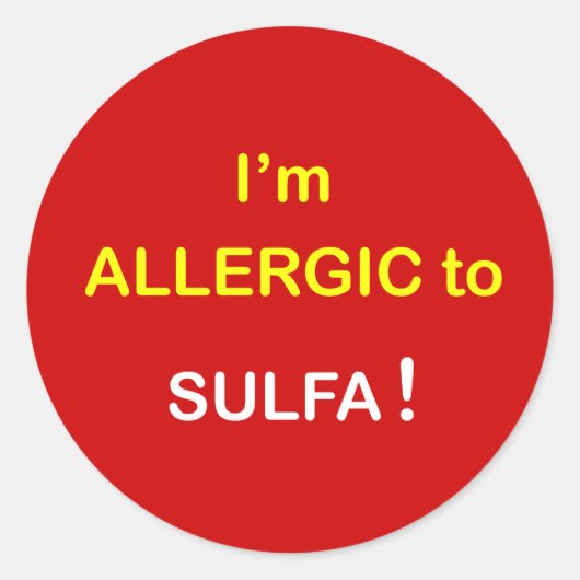 m6a - Ich bin allergisch - SULFA. Runder Aufkleber (Vorderseite)